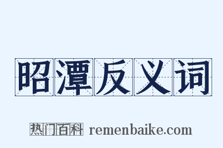 昭潭反义词是什么意思的图片